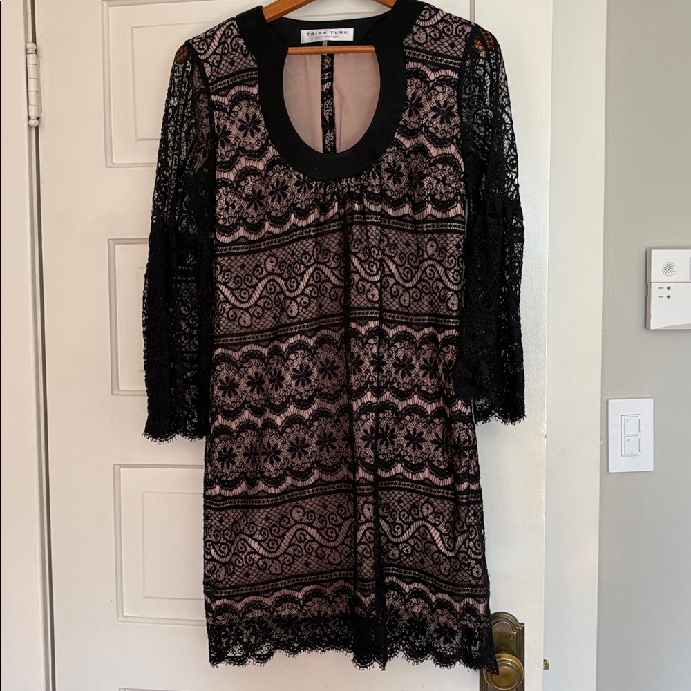 Trina Turk Black Lace Mini Dress